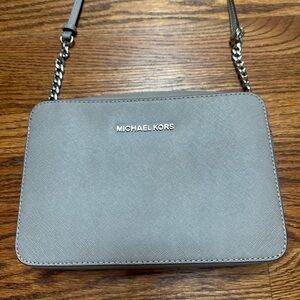 Michael Kors Gray Saffiano Leather Crossbody